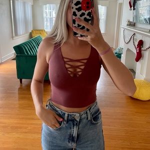 Cross front crop top